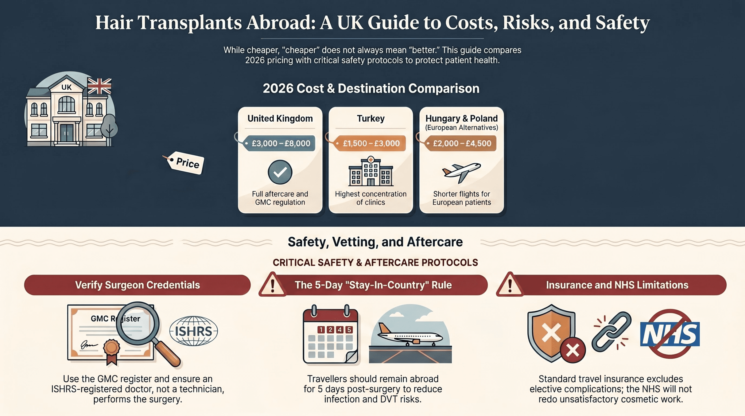 The Best of Health hair transplant surgery abroad guide for UK patients - 2026 cost comparison, surgeon credential checks, post-op safety protocols, and insurance limitations
