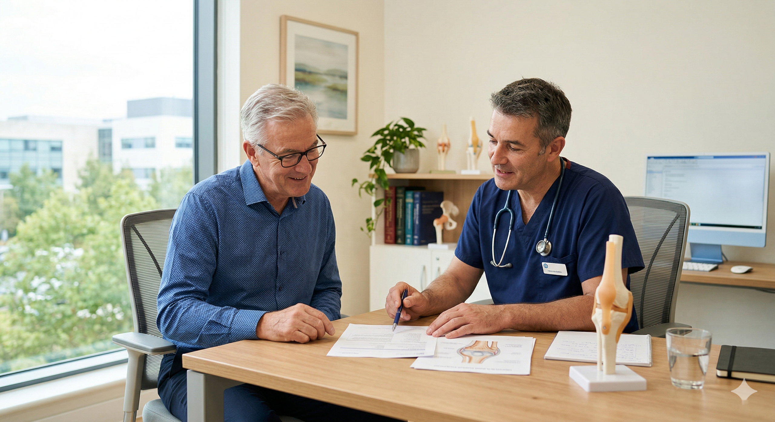 Private knee replacement consultation with orthopaedic surgeon