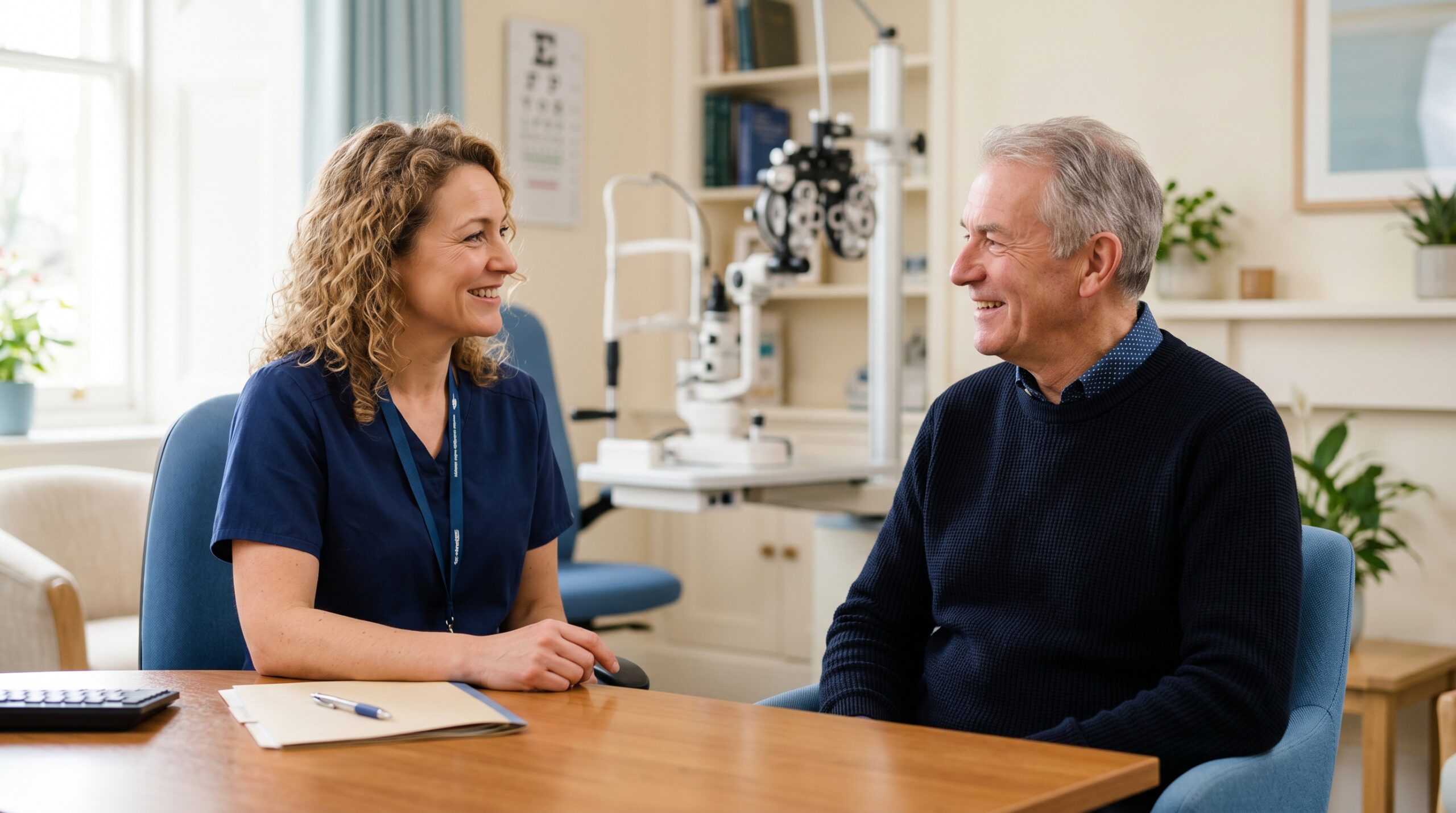 What to expect from laser eye surgery - friendly consultation in a UK eye clinic